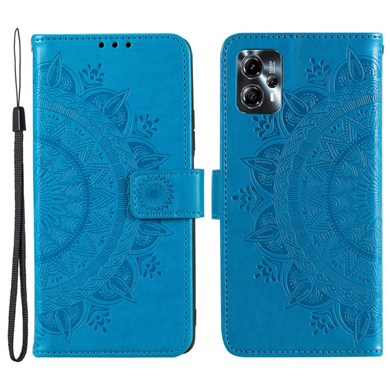 Flip case for Motorola Moto G13 / G23, Mandala Flower, blue