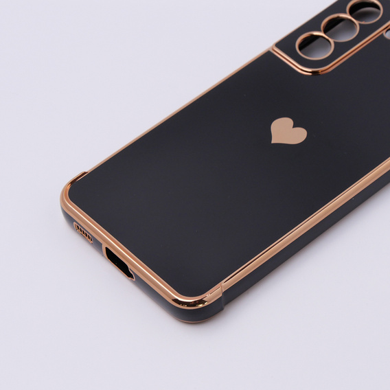 Case for Samsung Galaxy S21 FE, Electro heart, black