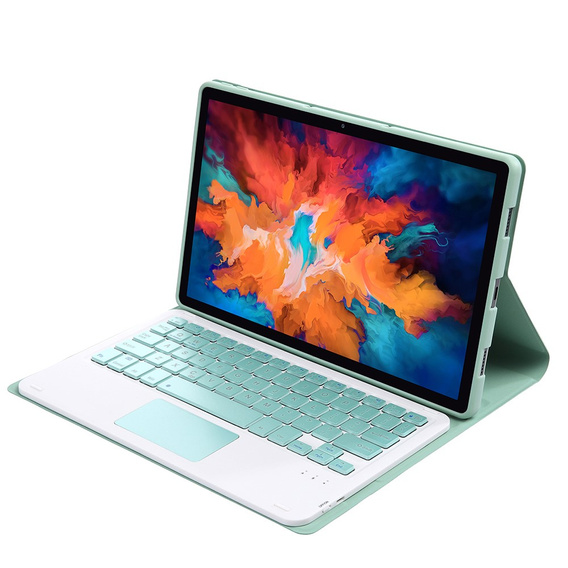 Case + keyboard Lenovo Tab P11 J606F / Tab P11 5G / P11 + Plus, TouchPad Keyboard, light green