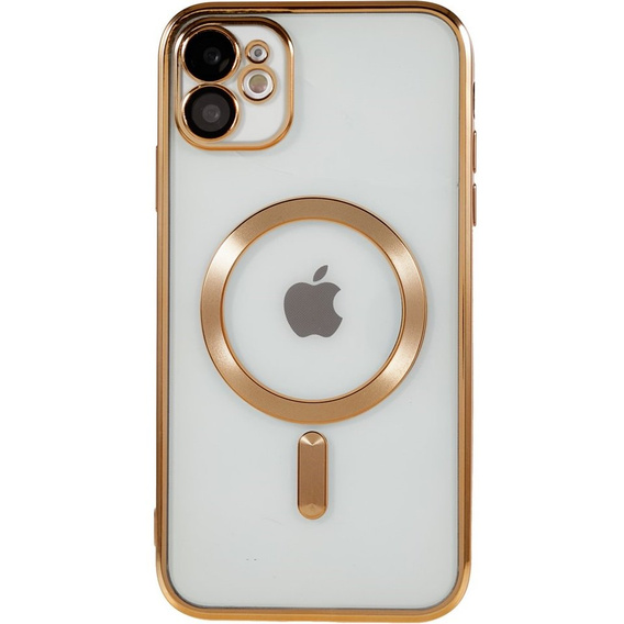 Case for iPhone 12, Electro MagSafe, gold + Screen Glass