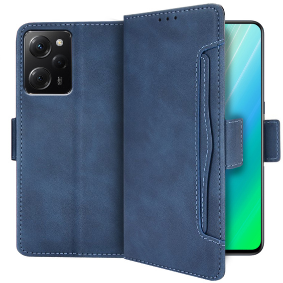 Flip case for Xiaomi Poco X5 Pro 5G, Card Slot, blue