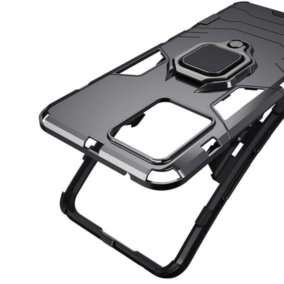 Case for Realme 8 / 8 Pro, Kickstand Ring, black