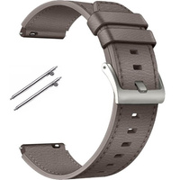 22mm Genuine Leather Coated Silicone Watch Band - Grey