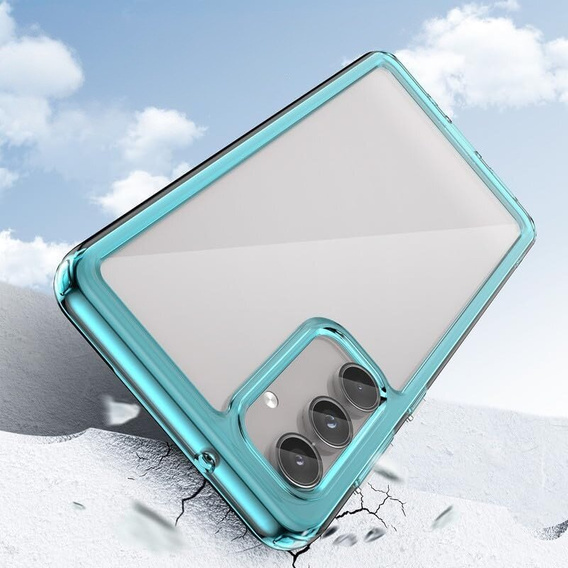 Case for Samsung Galaxy M55 5G, Fusion Hybrid, transparent / blue
