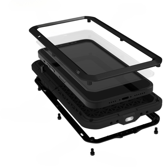 Love Mei Case for iPhone 13 Pro, armored with glass, black