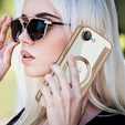 Flip case for iPhone 16E, RFID Wallet MagSafe CamShield, gold