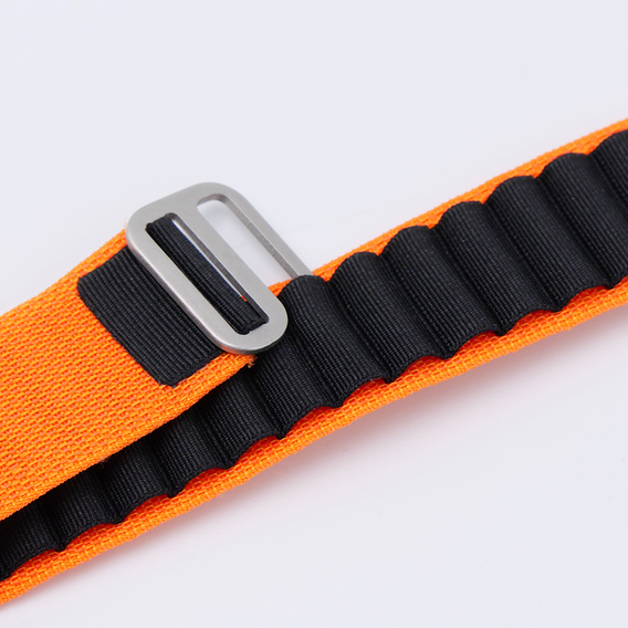 Nylon Strap for Apple Watch 1/2/3/4/5/6/7/8/SE/ULTRA 42/44/45/49mm, Orange / Black