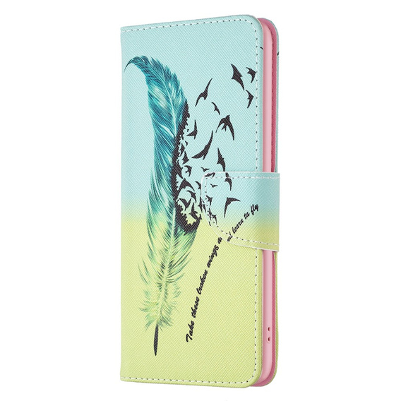 Flip case for Motorola Moto G53 5G / G23 / G13, Wallet, feather, blue
