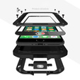 Love Mei Case for iPhone 7/8/SE 2020/SE 2022, armored with glass, black