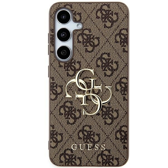 GUESS Case for Samsung Galaxy A55, 4G Big Metal Logo, brown