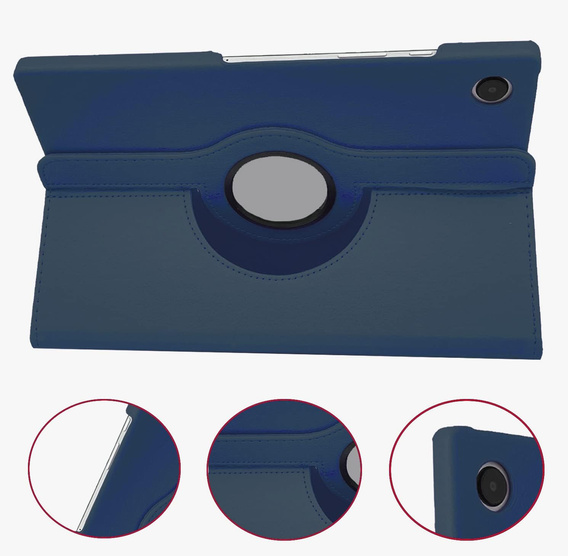 Case for Samsung Galaxy Tab A9+ TB330FU 10.95", Rotating 360, dark blue