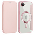 Flip case for iPhone 16E, RFID Wallet MagSafe CamShield, pink