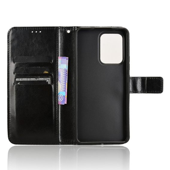 Flip case for Oppo Reno 13F / Oppo Reno 13FS, Crazy Horse Wallet, black