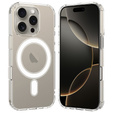 MagSafe Magnetic Case for iPhone 16 Pro Max, ERBORD CrystalMag, transparent + Glass for screen