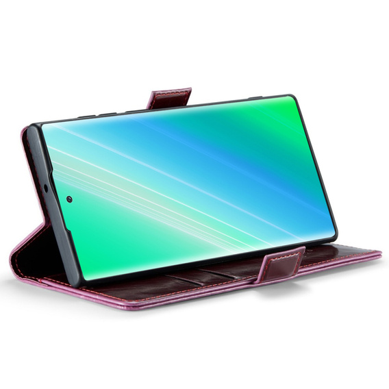 Flip case for Samsung Galaxy S23 Ultra, ERBORD Waxy Wallet, red