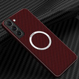 Case for Samsung Galaxy S21, Magsafe Slim Carbon, red