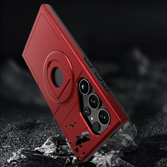 Case for Samsung Galaxy S24 Ultra, Military Magnet, for MagSafe, red