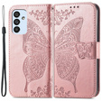 Flip case for Samsung Galaxy M23 5G / M13, Butterfly, pink rose gold
