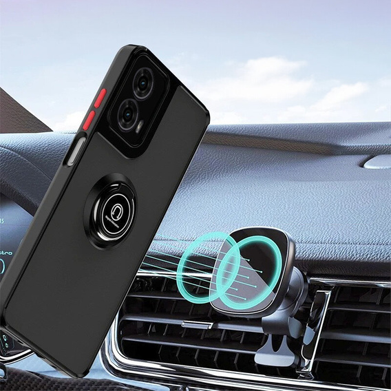 Case for Motorola Moto G24 / G24 Power / G04, Frosted Ring, black
