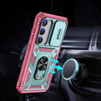 Case for Samsung Galaxy S23, CamShield Slide, green / pink