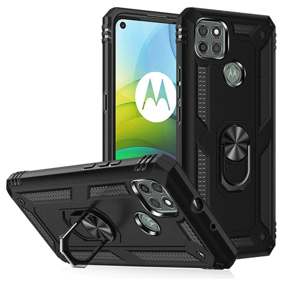 Armor Case for Motorola Moto G9 Power, Nox Case Ring, black