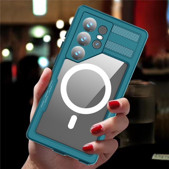 Waterproof case for Samsung Galaxy S24 Ultra, Redpepper, for MagSafe, blue