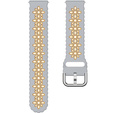 Universal 20mm Soft Hollowed-out Silicone Strap, grey/orange
