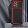 Love Mei Case for iPhone 14 Pro Max, armored with glass, red