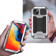 Case for iPhone 14, R-JUST CamShield Slide, armoured, silver / black
