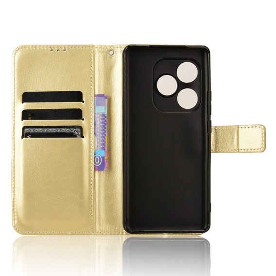 Flip case for Realme GT 6 / 6T, Crazy Horse Wallet, gold
