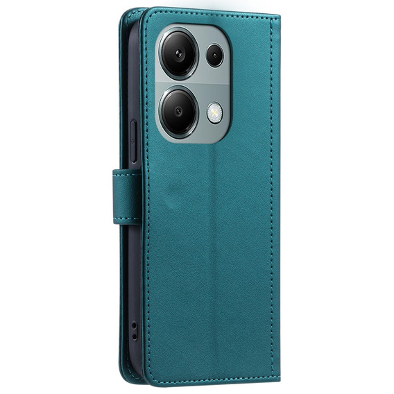 Flip case for Xiaomi Redmi Note 13 Pro 4G / Xiaomi Redmi Note 14S / Xiaomi Poco M6 Pro 4G, Rhombus Crossbody Leather, dark green