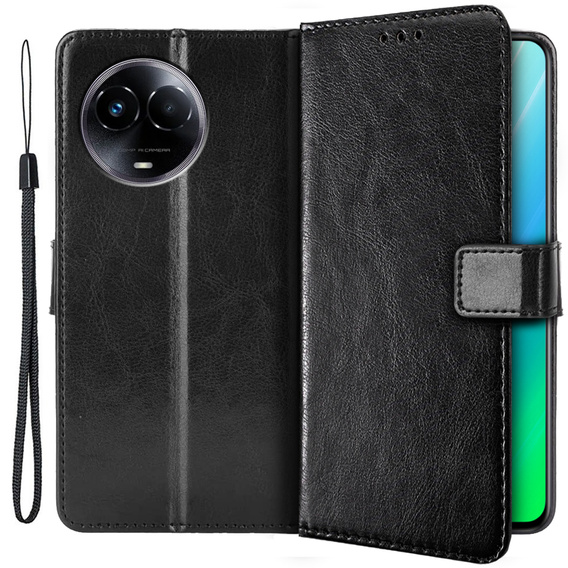 Flip case for Realme 11 5G, Crazy Horse Wallet, black
