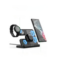 3-in-1 Wireless Induction Charger QI Fast Charger for Samsung S25 S24 S23 Galaxy Watch Buds Station Black