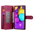 Flip case for iPhone 16, Wallet Zipper Pocket, red