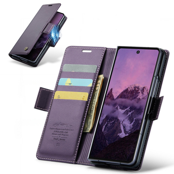 CASEME Litchi Wallet flip case for Samsung Galaxy Z Fold7 5G