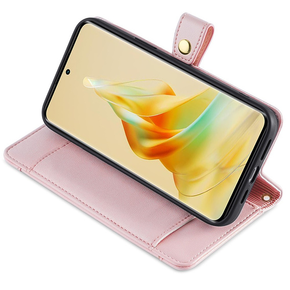 Flip case for Oppo Reno8 T 4G, Wallet Zipper Pocket, pink