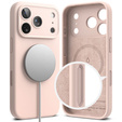 Ringke case for iPhone 17 Pro Max, Silicone Magnetic MagSafe, Pink Sand