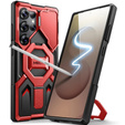 Case for Samsung Galaxy S25 Ultra Tongate MECH MagSafe Series - Red + 9H Tempered Glass