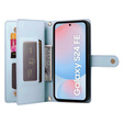 Flip case for Samsung Galaxy S24 FE, Wallet Zipper Pocket, blue