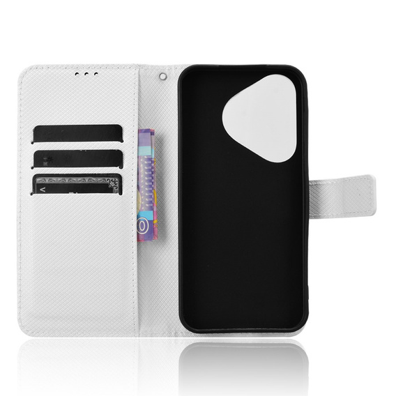 Flip case for Huawei Pura 70, Wallet Smart Magnet, white