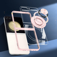 Case for Samsung Galaxy Z Flip7 FE / Z Flip6, Corners Dropproof, for MagSafe, transparent / pink