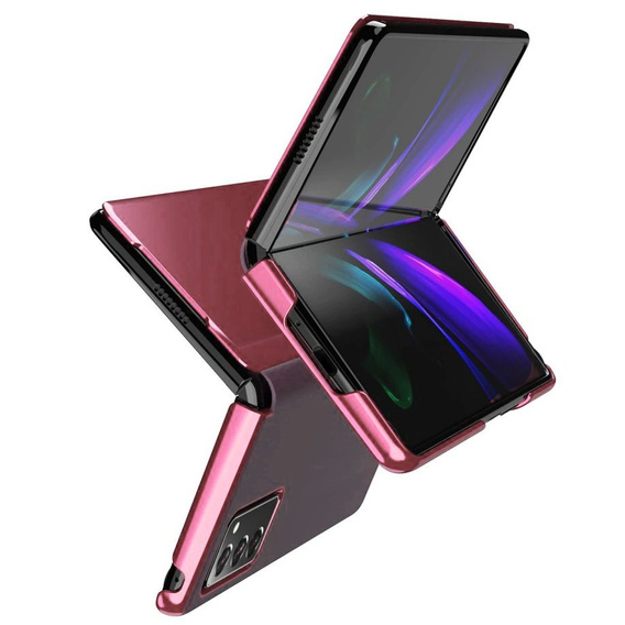 Case for Samsung Galaxy Z Fold 2 5G, Clear View, pink rose gold