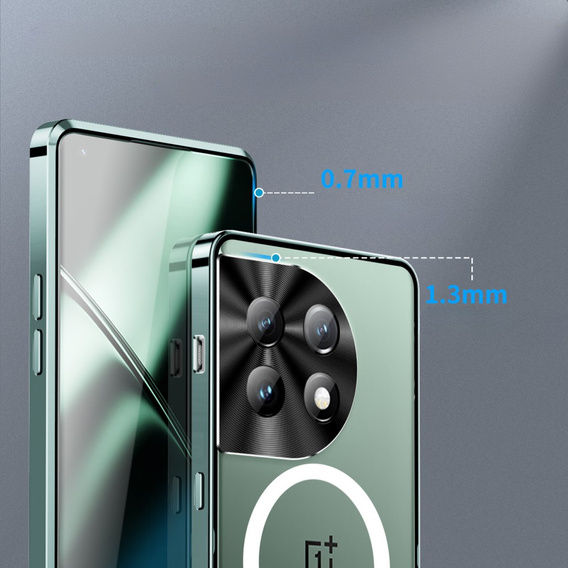 Camera Protection Case for OnePlus 12 5G, CamShield MagSafe, transparent / green