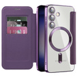 Flip case for Samsung Galaxy S24+ Plus, RFID Wallet MagSafe CamShield, purple