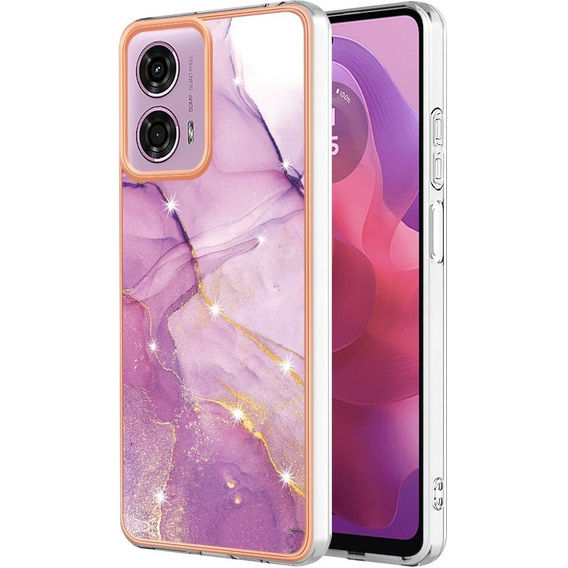 Protective Case for Motorola Moto G24 / G24 Power / G04, Marble Slim Case, purple