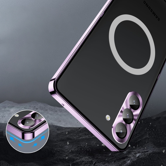 Camera Protection Case for Samsung Galaxy S23 FE, CamShield MagSafe, transparent / purple