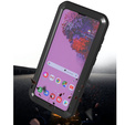 Love Mei Case for Samsung Galaxy S21, armored with glass, black