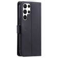 Flip case for Samsung Galaxy S25 Ultra, Rhombus Crossbody Leather, black