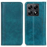 Case for Xiaomi 14T, Wallet Litchi Leather, green
