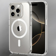 MagSafe Magnetic Case for iPhone 16 Pro Max, ERBORD CrystalMag, transparent + Glass for screen
